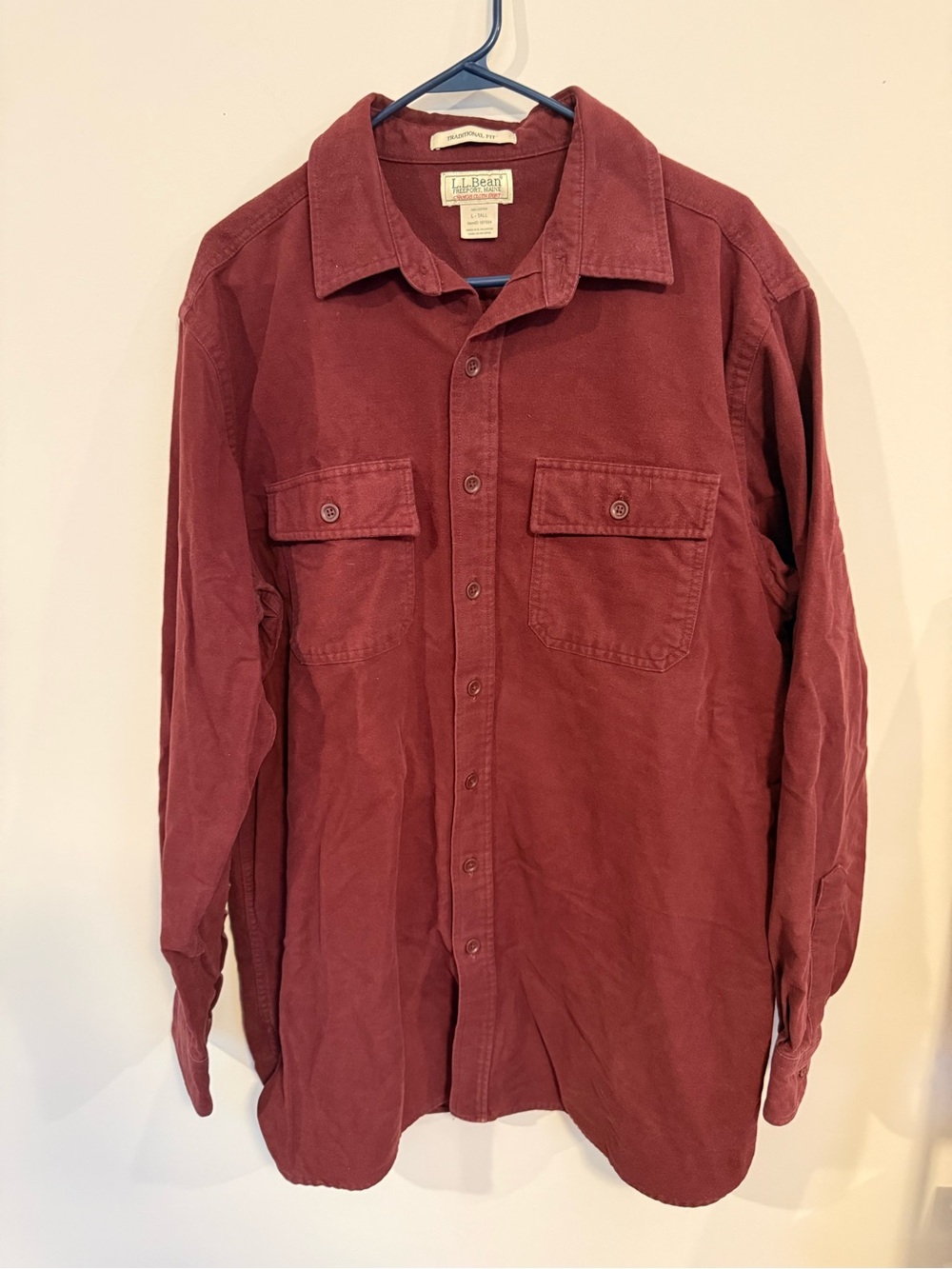 L.L. Bean Men's Button-Down Shirt - Wine Red